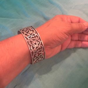 Brighton Silver Heart Cuff Bracelet